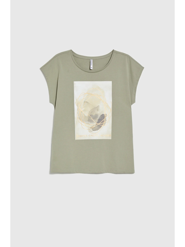 Moodo Ženská majica s potiskom Moodo – olivna