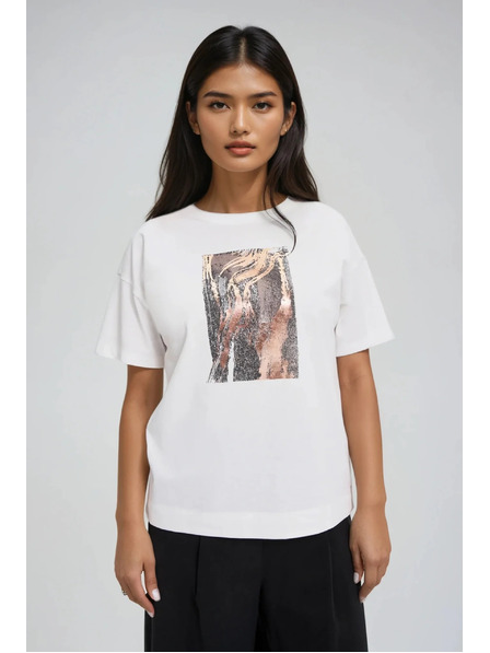 Moodo Ženská majica s potiskom Moodo – bela barva