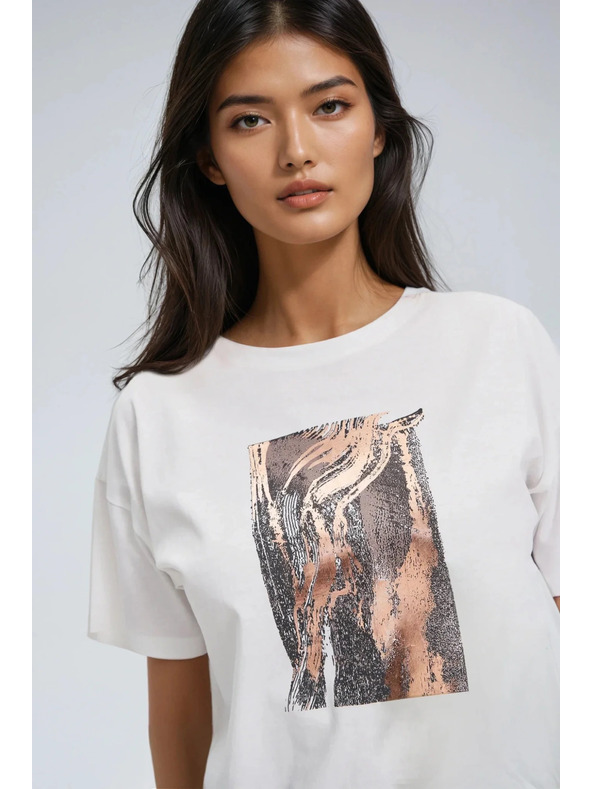 Moodo Ženská majica s potiskom Moodo – bela barva