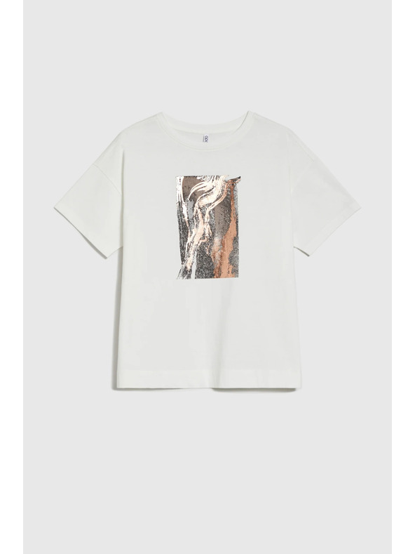 Moodo Ženská majica s potiskom Moodo – bela barva