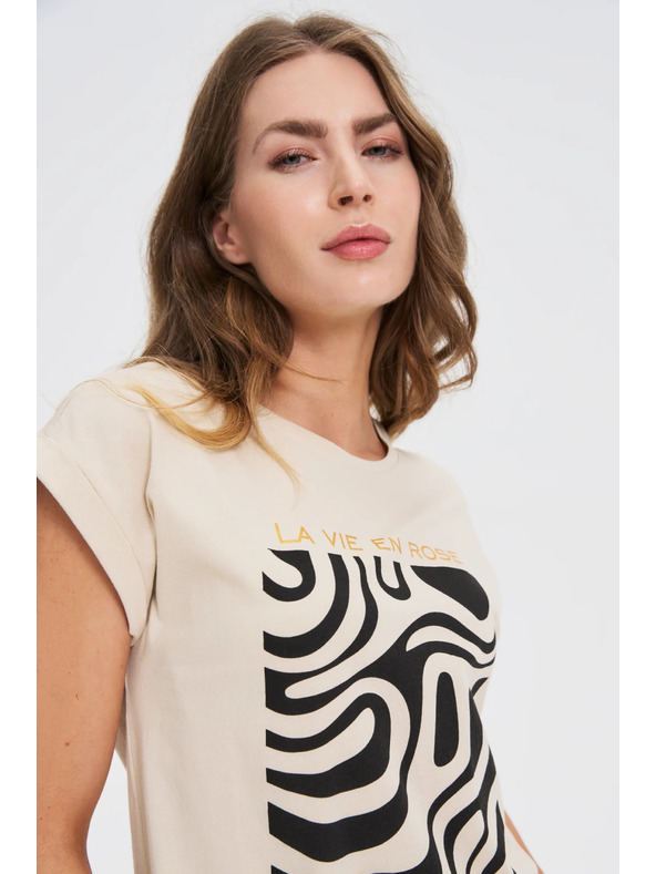 Moodo Ženská majica Moodo – bež