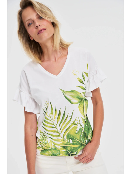 Moodo Bel top s cvetličnim potiskom