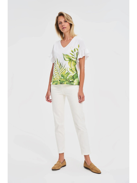 Moodo Bel top s cvetličnim potiskom