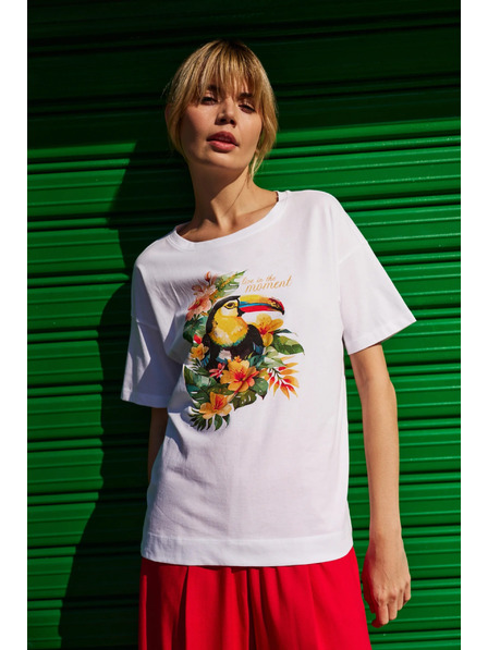 Moodo Ženska majica Moodo – bela