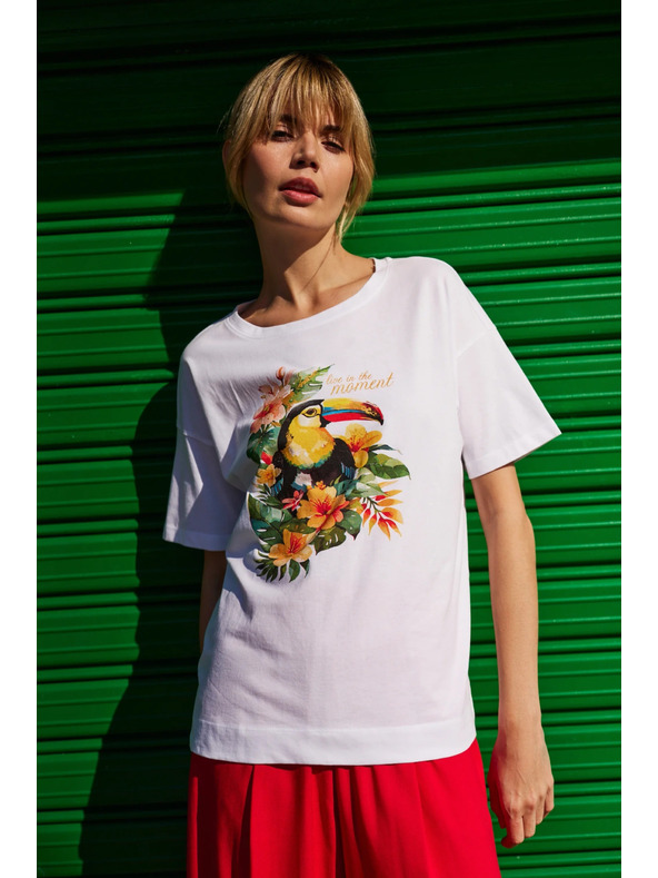 Moodo Ženska majica Moodo – bela