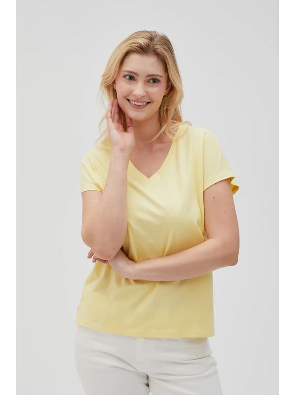 Moodo Ženska majica Moodo – svetlo rumena