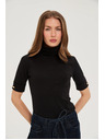 Moodo Črn turtleneck s 3/4 rokavi Moodo