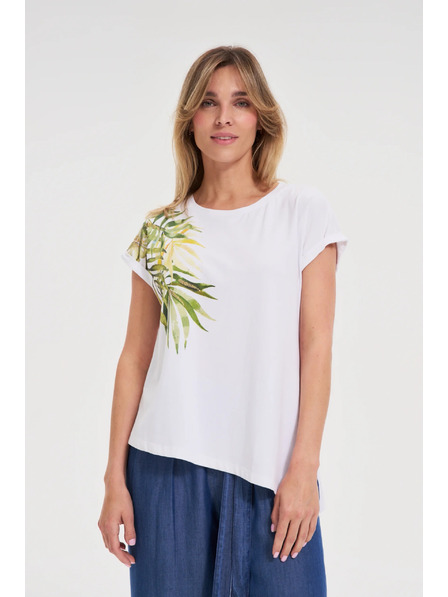 Moodo Ženska asimetrična majica Moodo – bela