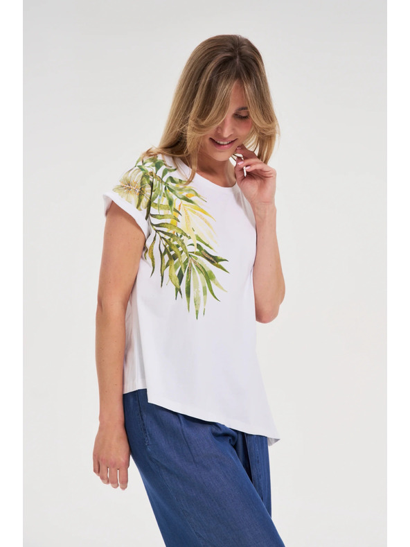 Moodo Ženska asimetrična majica Moodo – bela