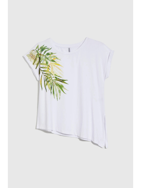 Moodo Ženska asimetrična majica Moodo – bela