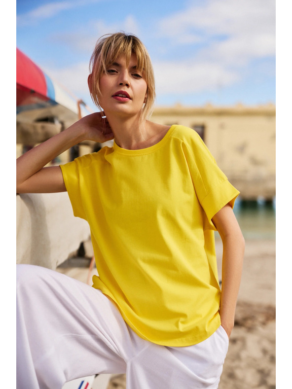 Moodo Žensko bombažno majčko Moodo – rumeno