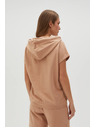 Moodo Bež pulover top z kapuco