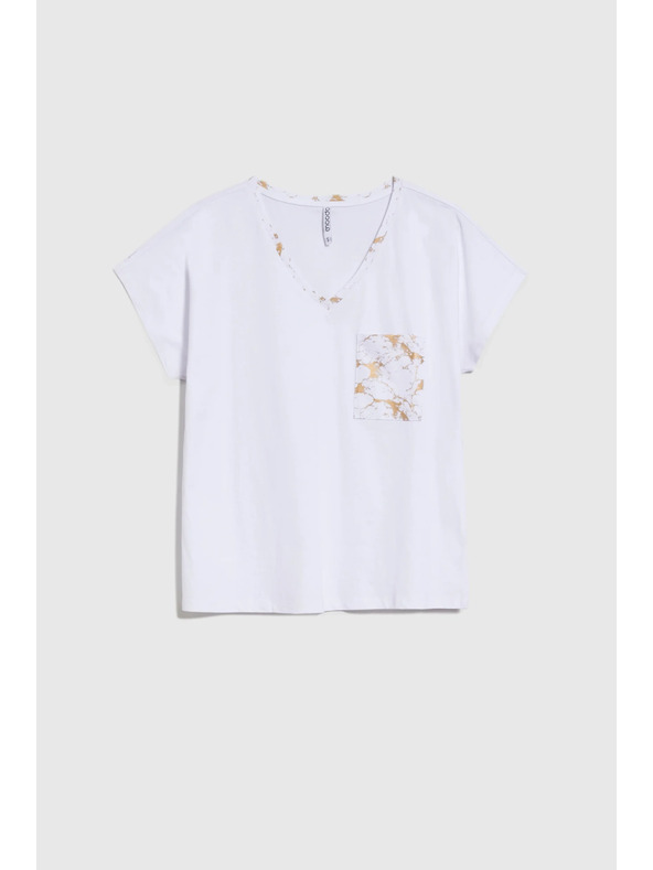 Moodo Žensko bombažno majčko Moodo – belo