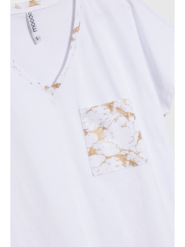 Moodo Žensko bombažno majčko Moodo – belo