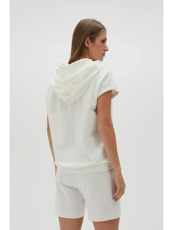 Moodo Bel pulover top z kapuco