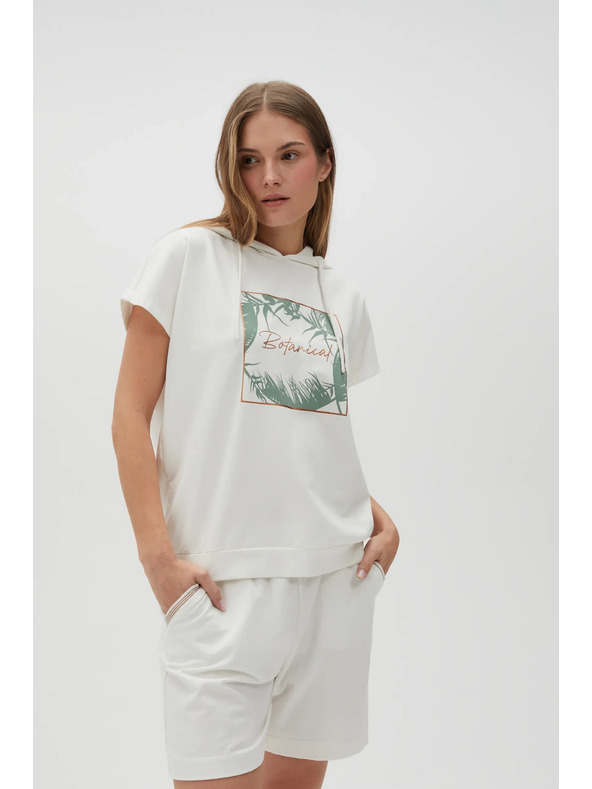 Moodo Bel pulover top z kapuco