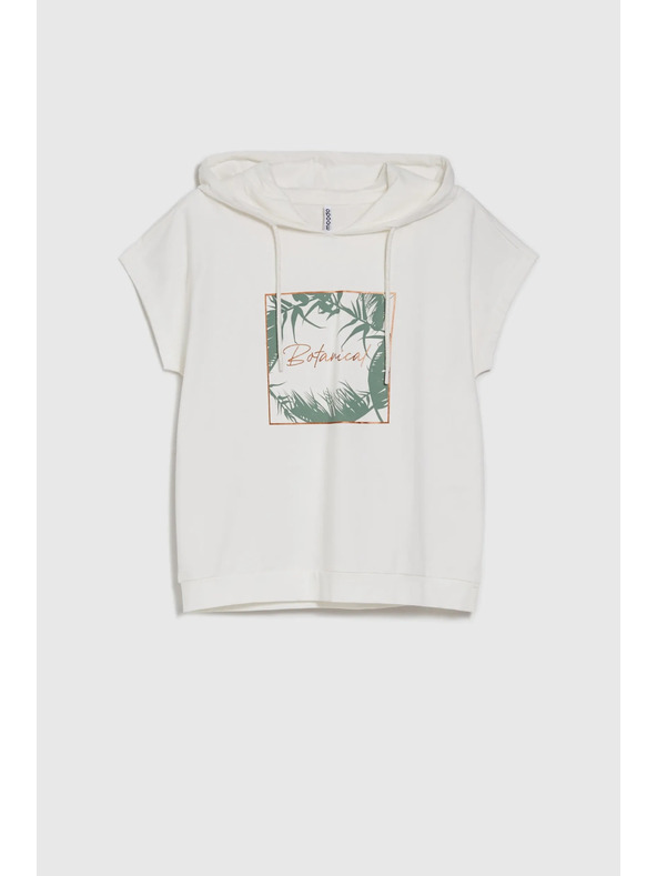 Moodo Bel pulover top z kapuco