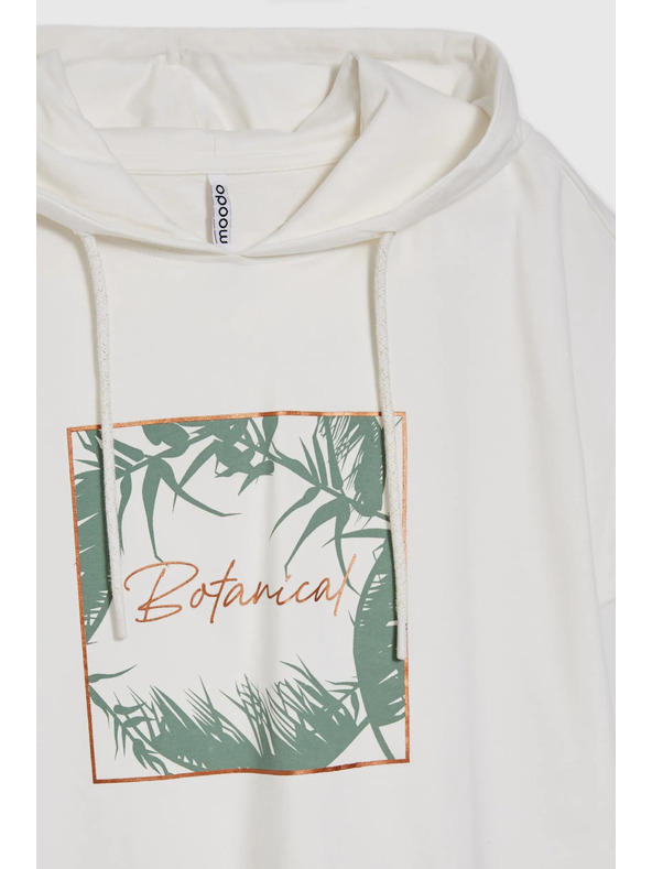 Moodo Bel pulover top z kapuco