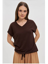 Moodo Rjavo žensko majčko z vezanjem