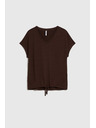 Moodo Rjavo žensko majčko z vezanjem