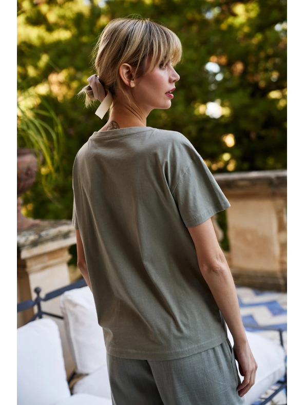 Moodo Žensko majčko Moodo z apliciranim cvetkom