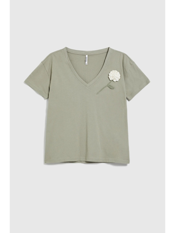Moodo Žensko majčko Moodo z apliciranim cvetkom