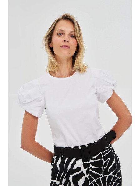 Moodo Bel top z nabranimi rokavi