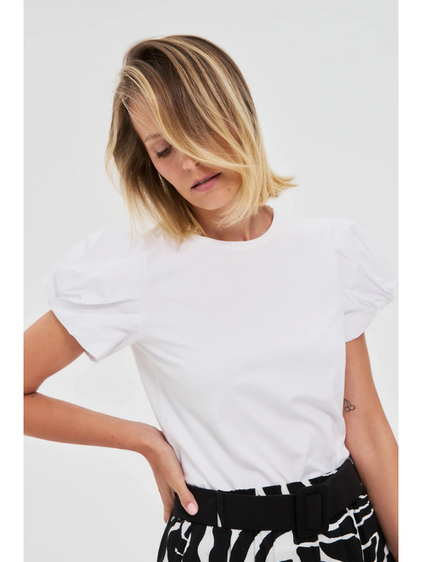 Moodo Bel top z nabranimi rokavi