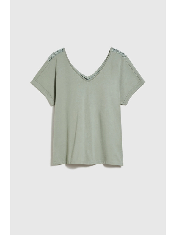 Moodo Zeleni ženski top s prosojnimi hrbtnimi deli