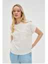 Moodo Ženski top z žepom - bel