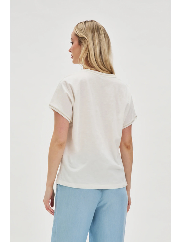 Moodo Ženski top z žepom - bel