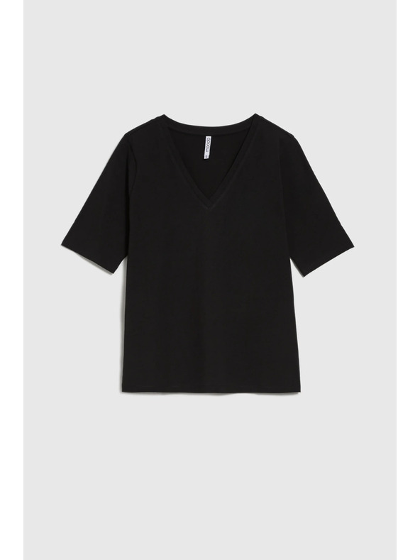 Moodo Črna osnovna majica s 3/4 rokavi Moodo