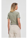 Moodo Ženska olivno zelena majica z gumbi