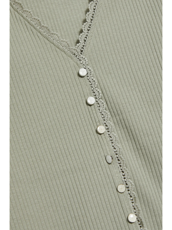 Moodo Ženska olivno zelena majica z gumbi