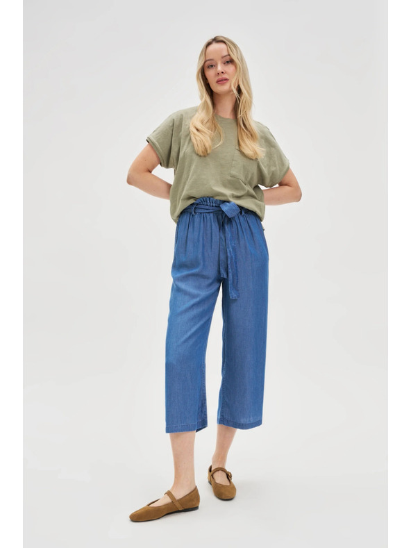 Moodo Ženski top z žepom Moodo – olivna zelena