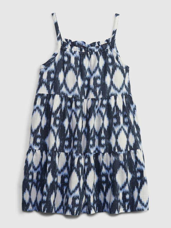 GAP Detské ľanové vzorované šaty GAP