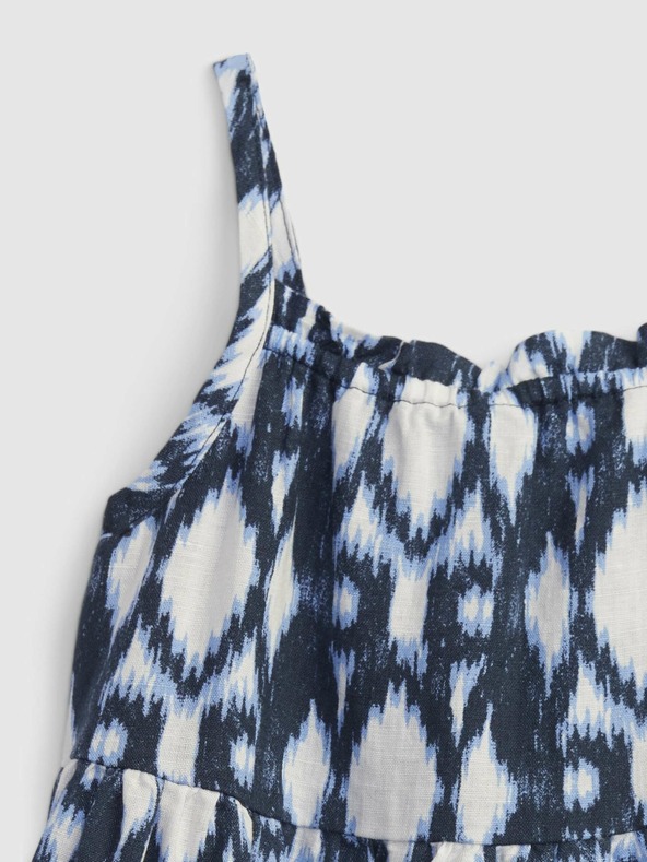 GAP Detské ľanové vzorované šaty GAP