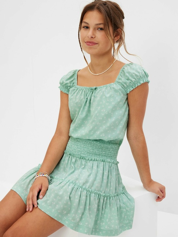 GAP Detský top s naberanými rukávmi GAP