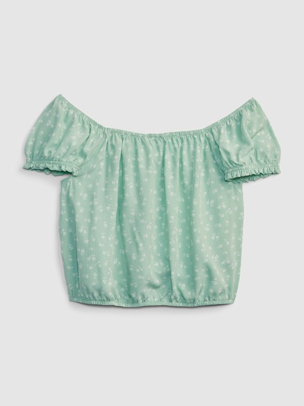 GAP Detský top s naberanými rukávmi GAP