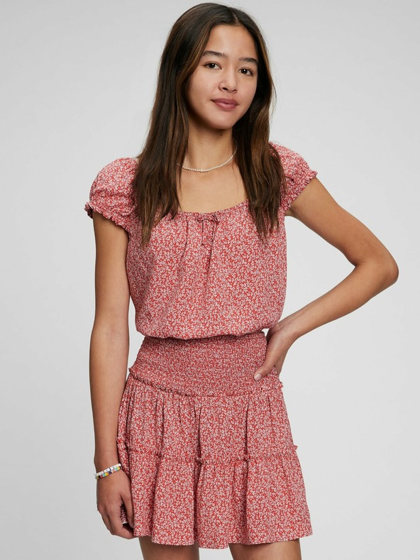 GAP Detský top s naberanými rukávmi GAP