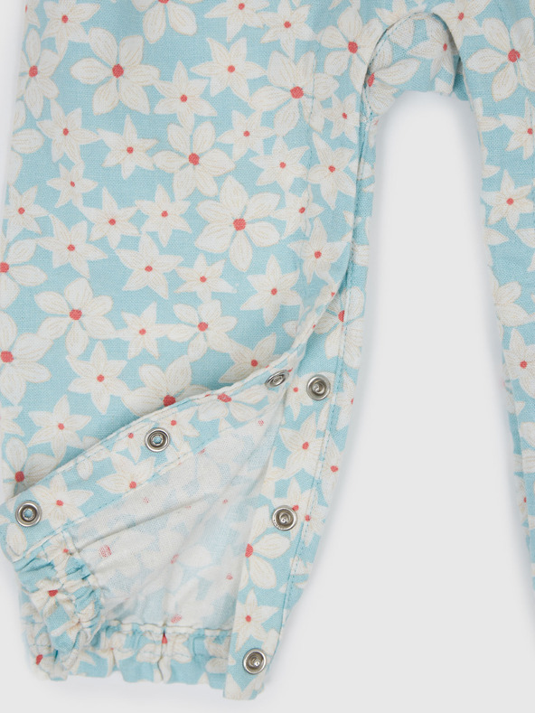 GAP Detský ľanový kvetovaný overal GAP