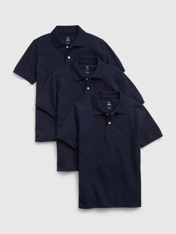 GAP Otroška polo majice uniform organic, 3 kosi GAP