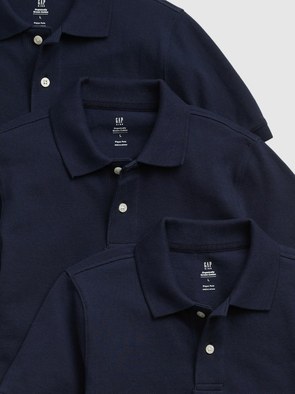 GAP Otroška polo majice uniform organic, 3 kosi GAP