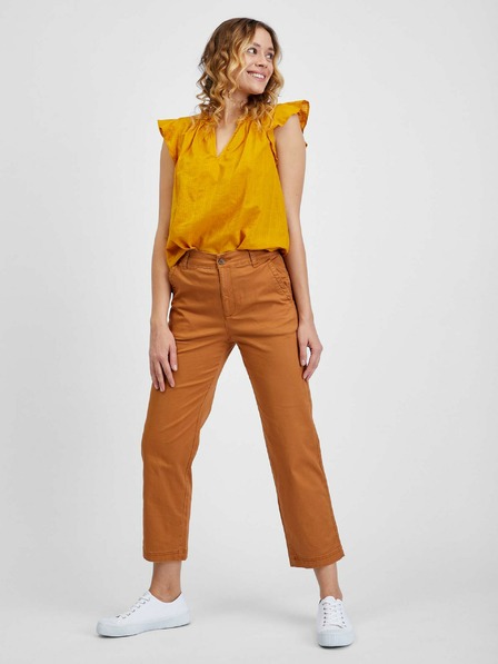 GAP Nohavice khaki girlfriend vysoký pás GAP