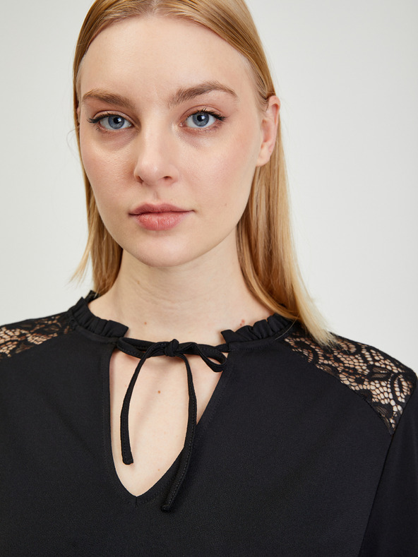 Orsay Črna ženska bluza s čipko ORSAY