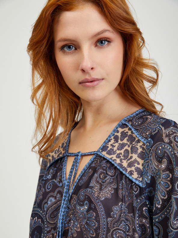 Orsay Temno modra ženska vzorčasta bluza ORSAY