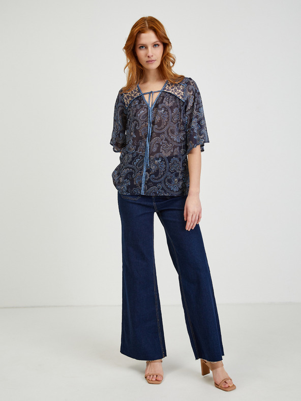 Orsay Temno modra ženska vzorčasta bluza ORSAY