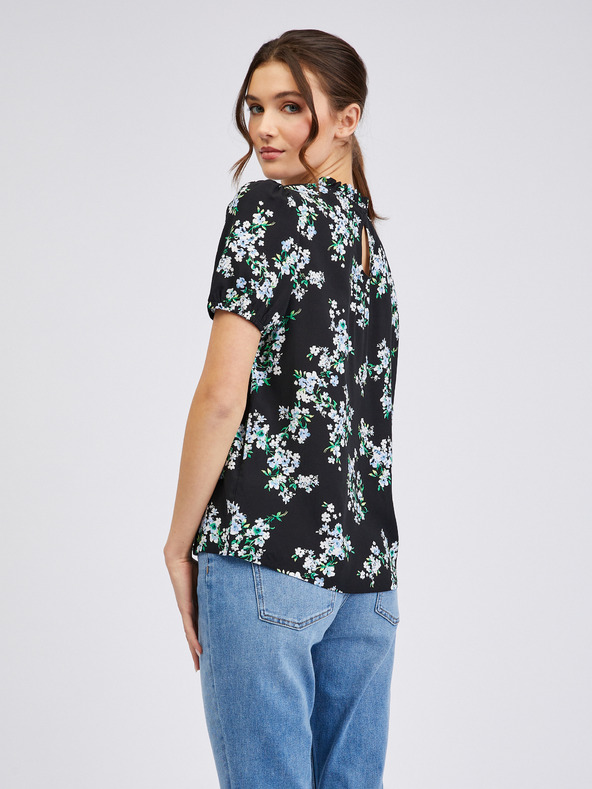 Orsay Črna ženska cvetlična bluza ORSAY