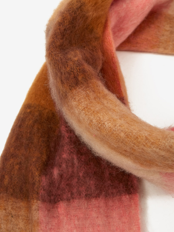 Orsay Rožnato-rjav ženski karirast šal ORSAY