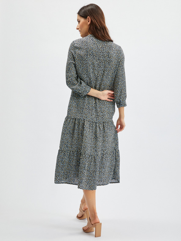 Orsay Modro-črna ženska vzorčasta srajčna obleka ORSAY